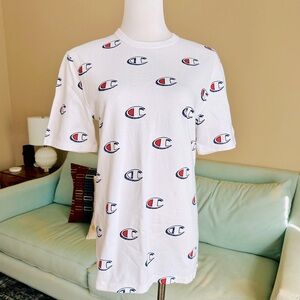 Champion Heritage White Printed Graphic Tee Women’s Size Small